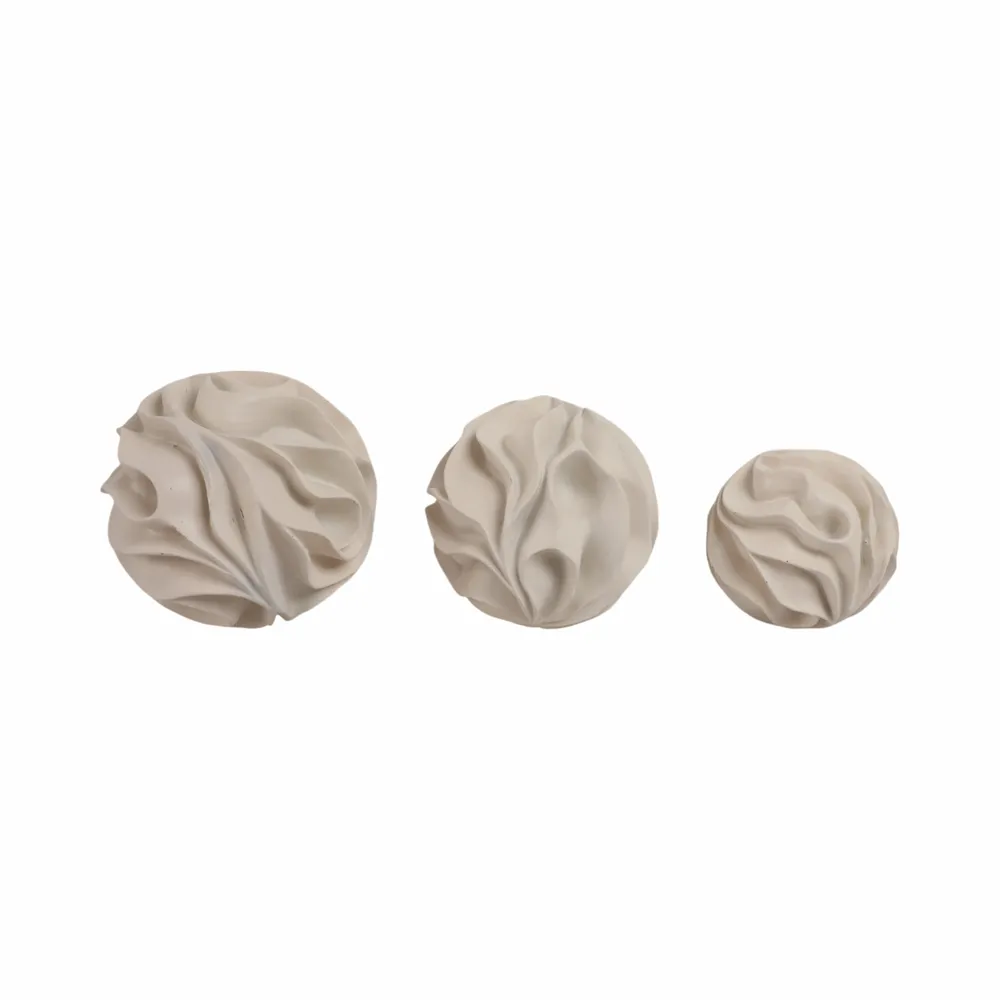 MILLERWELL SET OF 3 WHITE ORBS 6 (IN)