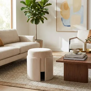 HADLEYTON IVORY OTTOMAN 18 (IN) 10