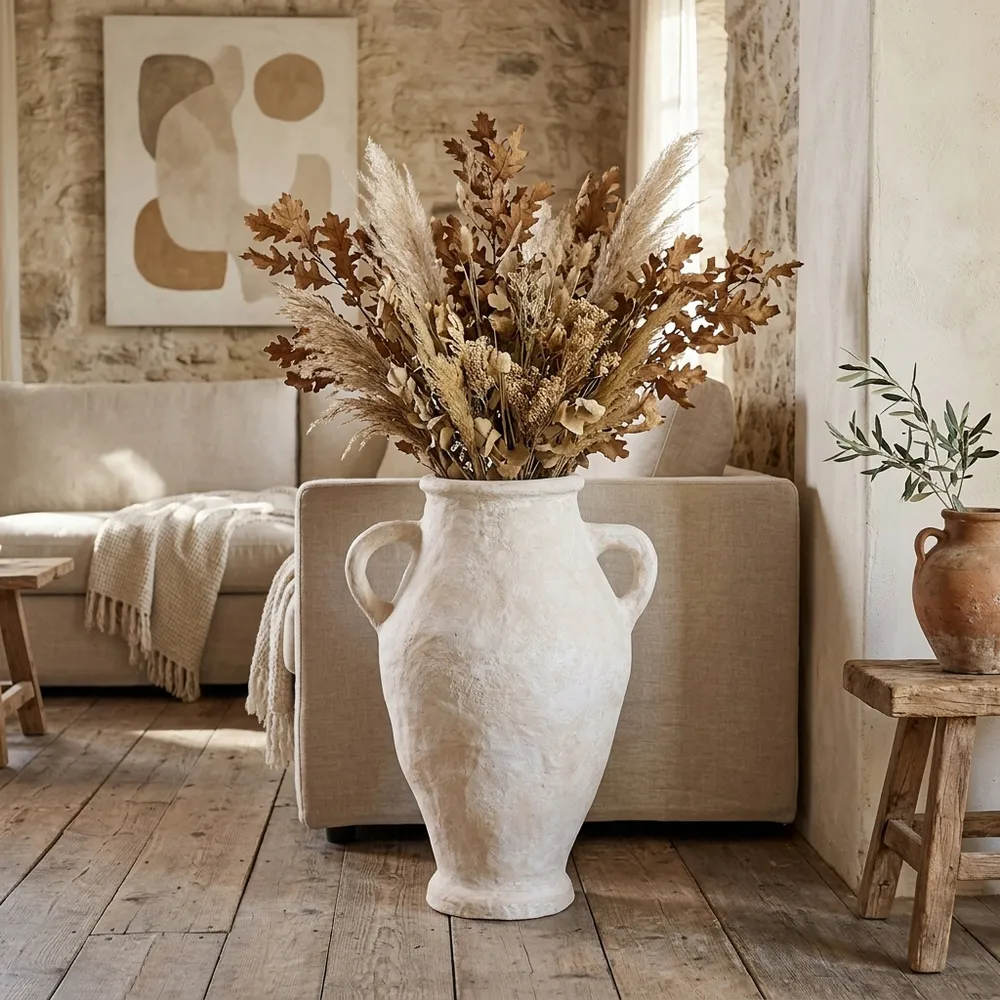 NATESTONE WHITE VASE 31 (IN)
