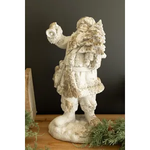 Antique White Faux Concrete Santa 6