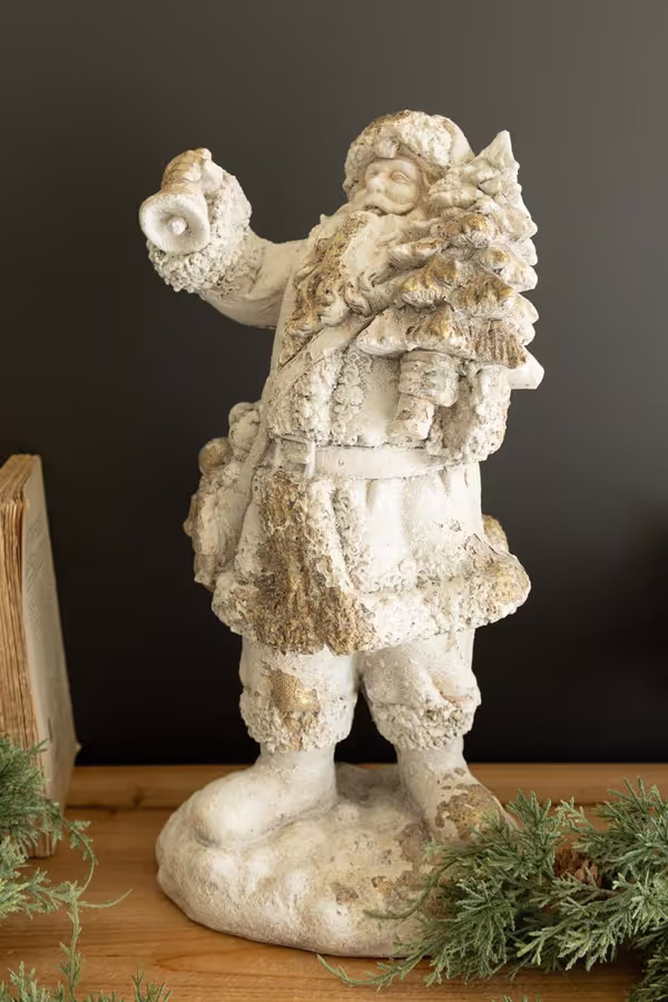 Antique White Faux Concrete Santa
