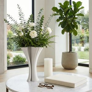 WRENMORE WHITE VASE 14 (IN) 12