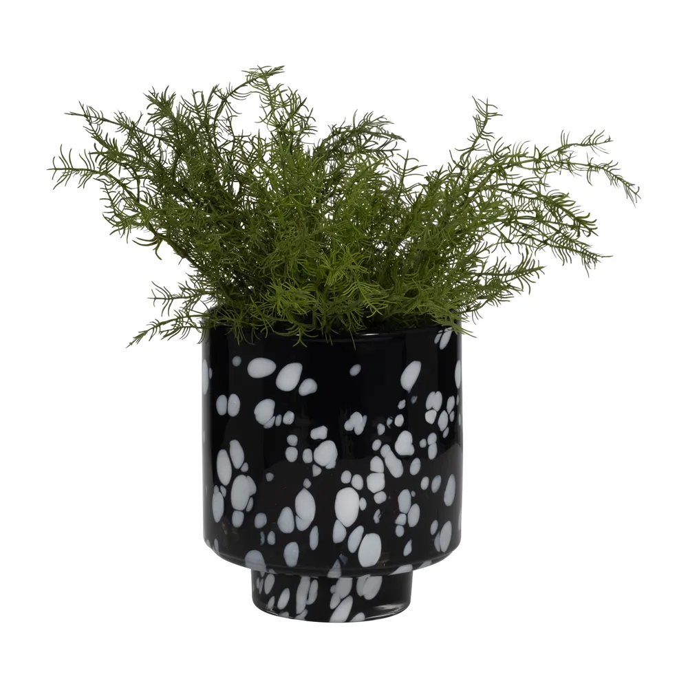 BAKERWOOD BLACK GLASS VASE 8 (IN)