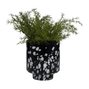 BAKERWOOD BLACK GLASS VASE 8 (IN) 3