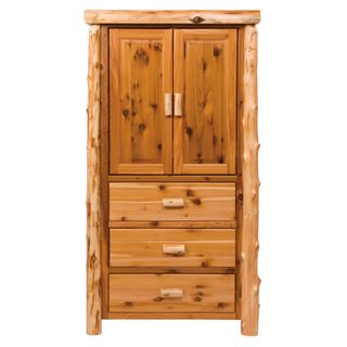 Cedar Log Three Drawer Armoire - Weathered - Standard Line