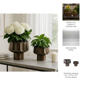 MAXWELLSHAW SET OF 2 GOLD PLANTER 11 (IN) 11