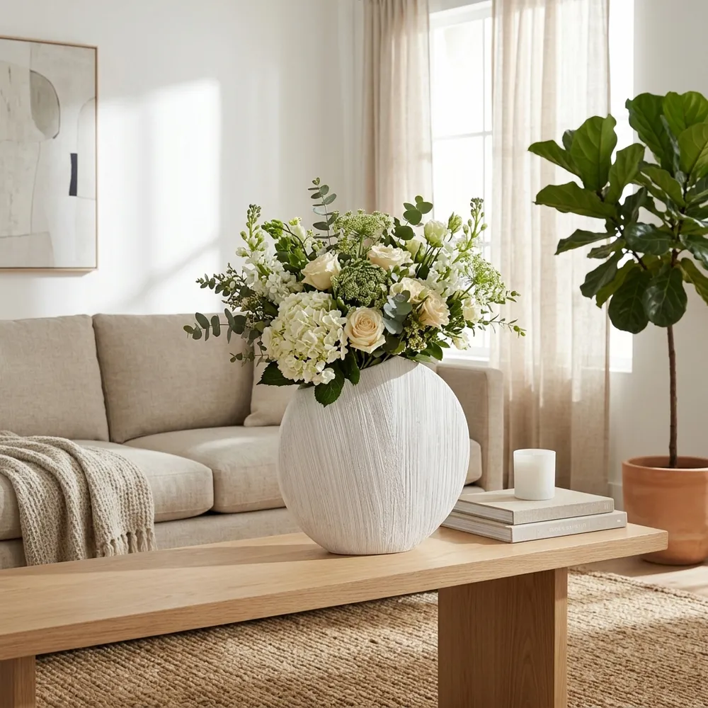 MARCHOLM WHITE VASE 15 (IN)