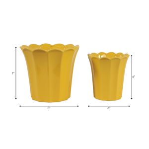 DEANGROVE SET OF 2 YELLOW PLANTER 7 (IN) 8