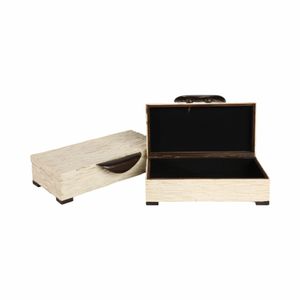 DIXONLEY SET OF 2 IVORY BOXES 4 (IN) 5