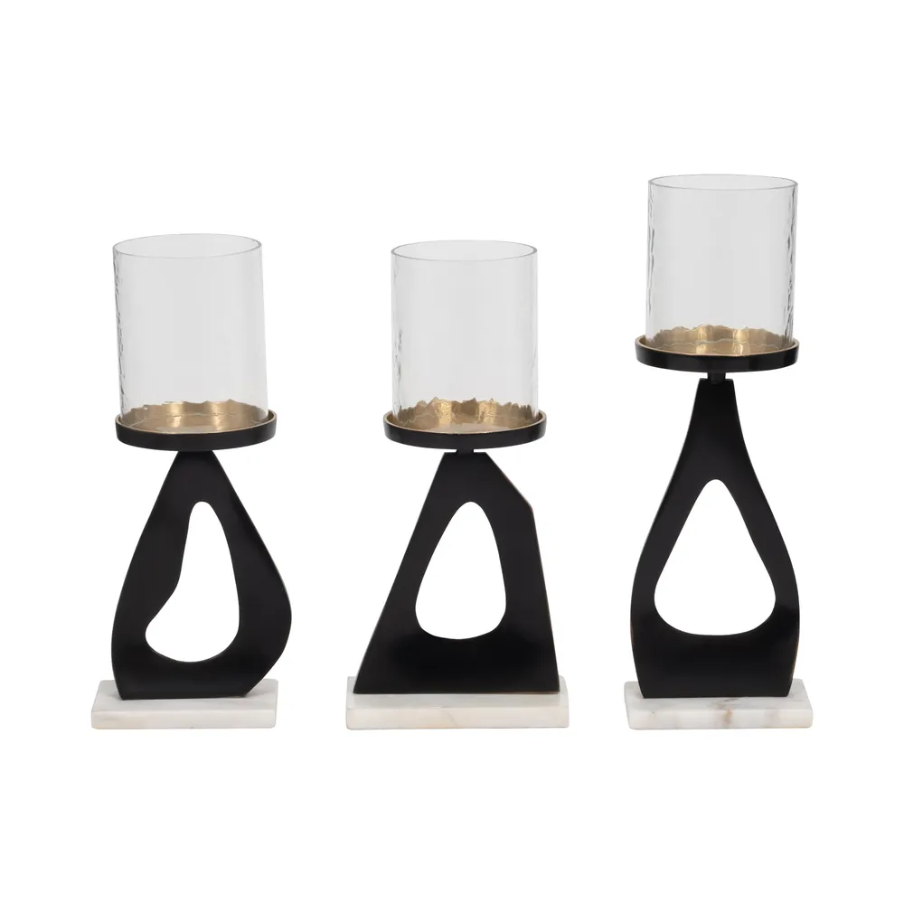 PALMERLAKE SET OF 3 BLACK CANDLE HOLDER 15 (IN)