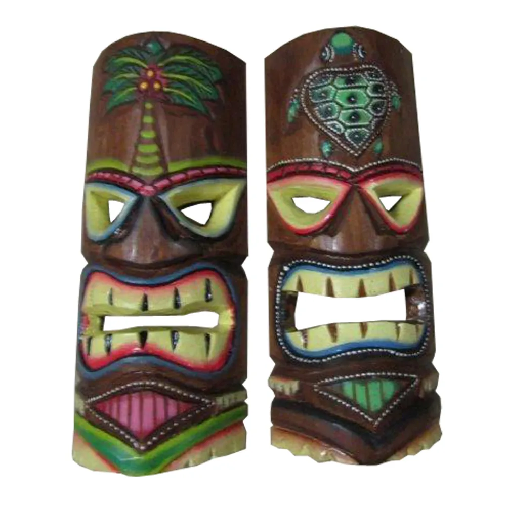 12" TURTLE/PALM TIKI MASK 2-ASST