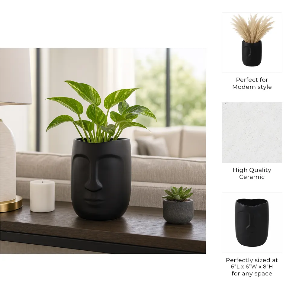 HEATHWIND BLACK VASE 8 (IN)