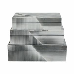 HENDONLAKE SET OF 3 BLACK BOXES 4 (IN) 7