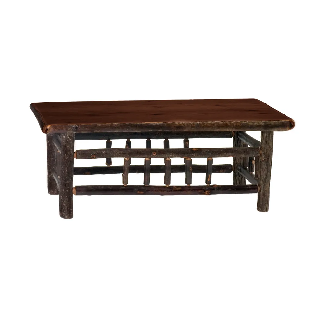 Hickory Log Square Coffee Table - 42-inch - Espresso