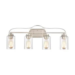 Market Square 28'' Wide 4-Light Vanity Light - Brushed Nickel 2
