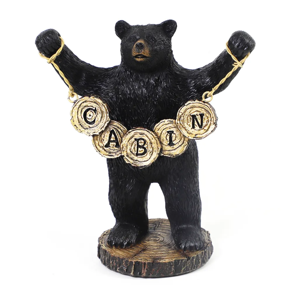 6" BEAR HOLDING CABIN BANNER