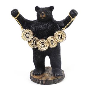 6" BEAR HOLDING CABIN BANNER 1
