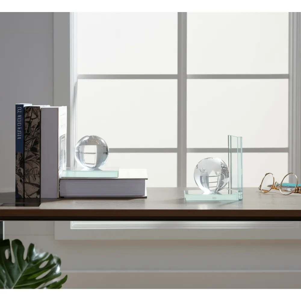 HASTINGSLAKE SET OF 2 CLEAR BOOKENDS 6 (IN)