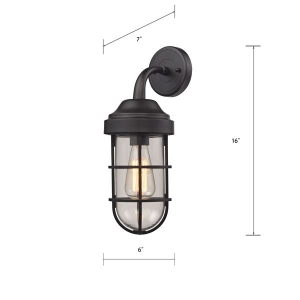Seaport 16'' High 1-Light Sconce - Oil Rubbed Bronze