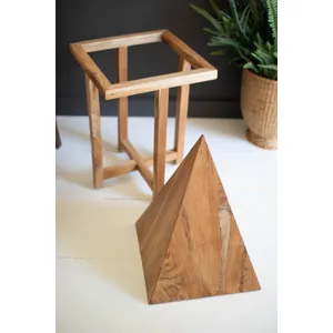Teakwood Pyramid Side Table 4