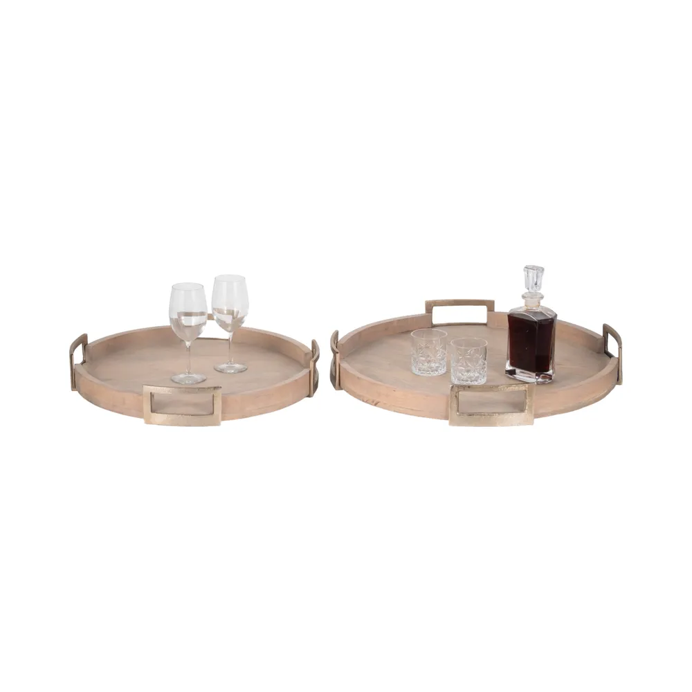 HELTONVALE SET OF 2 BROWN TRAY 4 (IN)