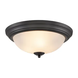 Helena 15'' Wide 3-Light Flush Mount - Black 1
