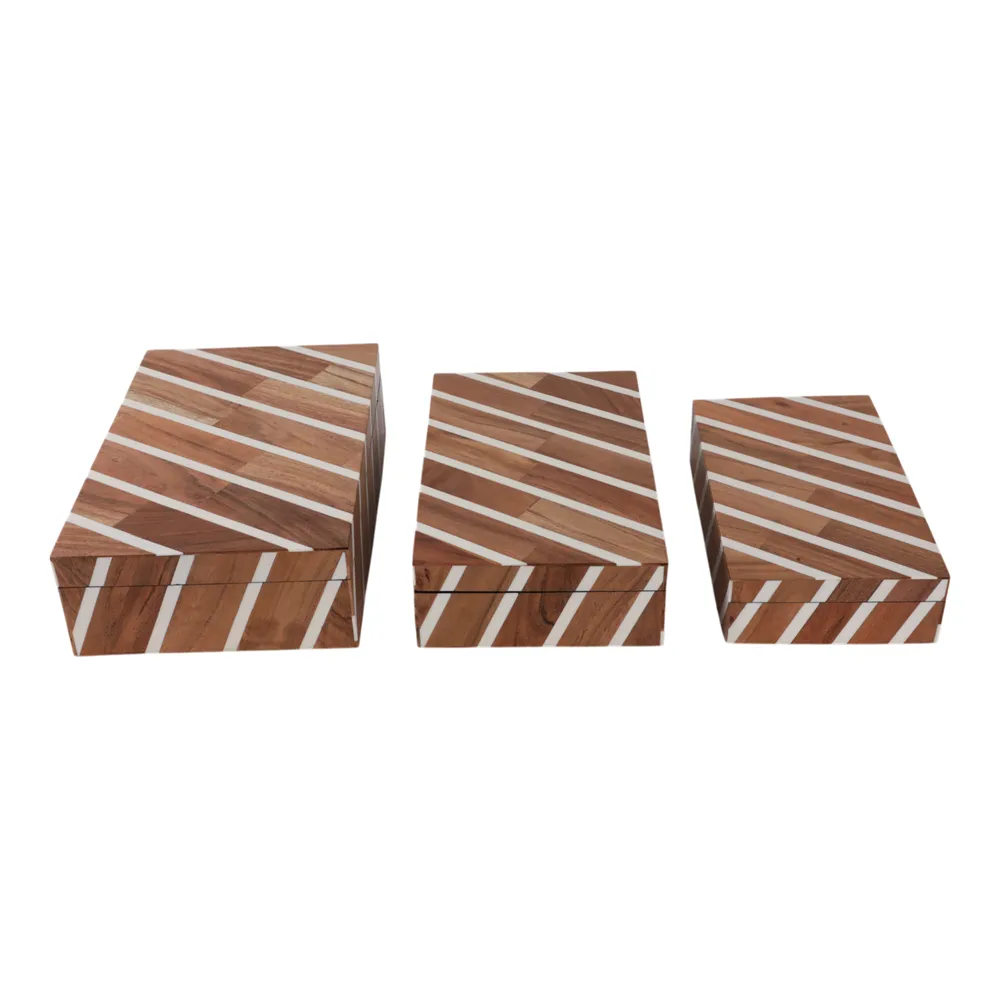 HARVEYWELL SET OF 3 BROWN BOXES 4 (IN)