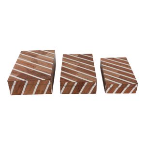 HARVEYWELL SET OF 3 BROWN BOXES 4 (IN) 4