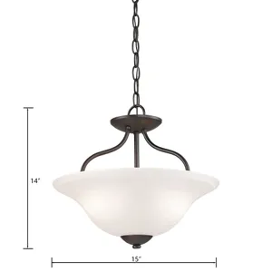 Conway 15'' Wide 2-Light Semi Flush Mount - Oil Rubbed Bronze 2