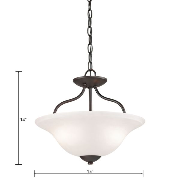 Conway 15'' Wide 2-Light Semi Flush Mount - Oil Rubbed Bronze