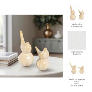 NOVAHOLM SET OF 2 TAN BIRDING 9 (IN) 9