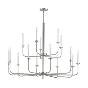 Lexington Green 46'' Wide 15-Light Chandelier - Brushed Nickel 2