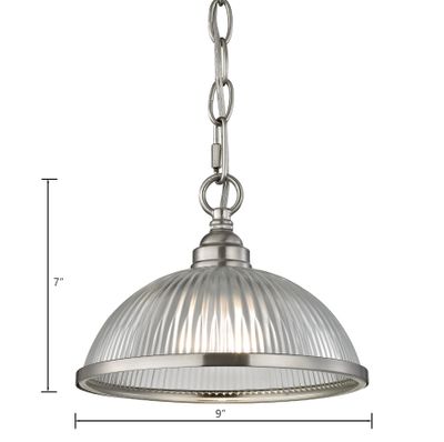 Liberty Park 9″ Wide 1-Light Mini Pendant - Brushed Nickel
