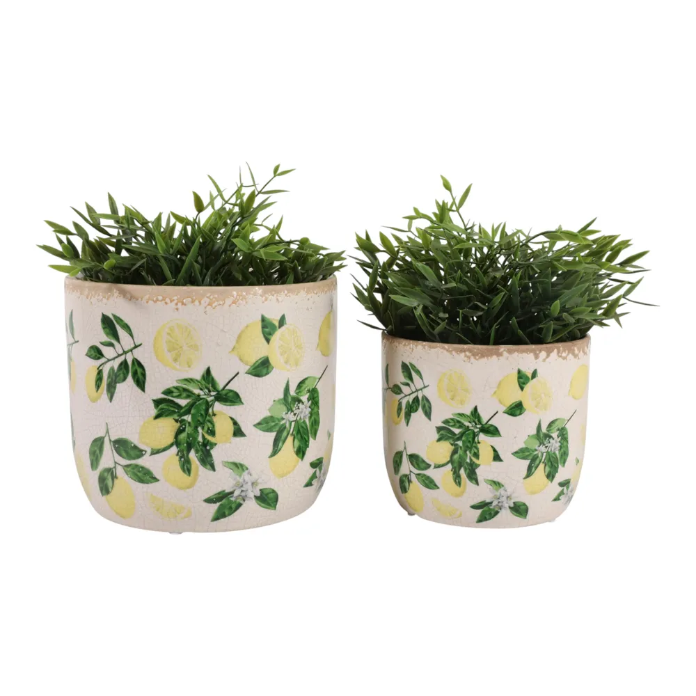 CHLOE SET OF 2 YELLOW PLANTER 7 (IN)