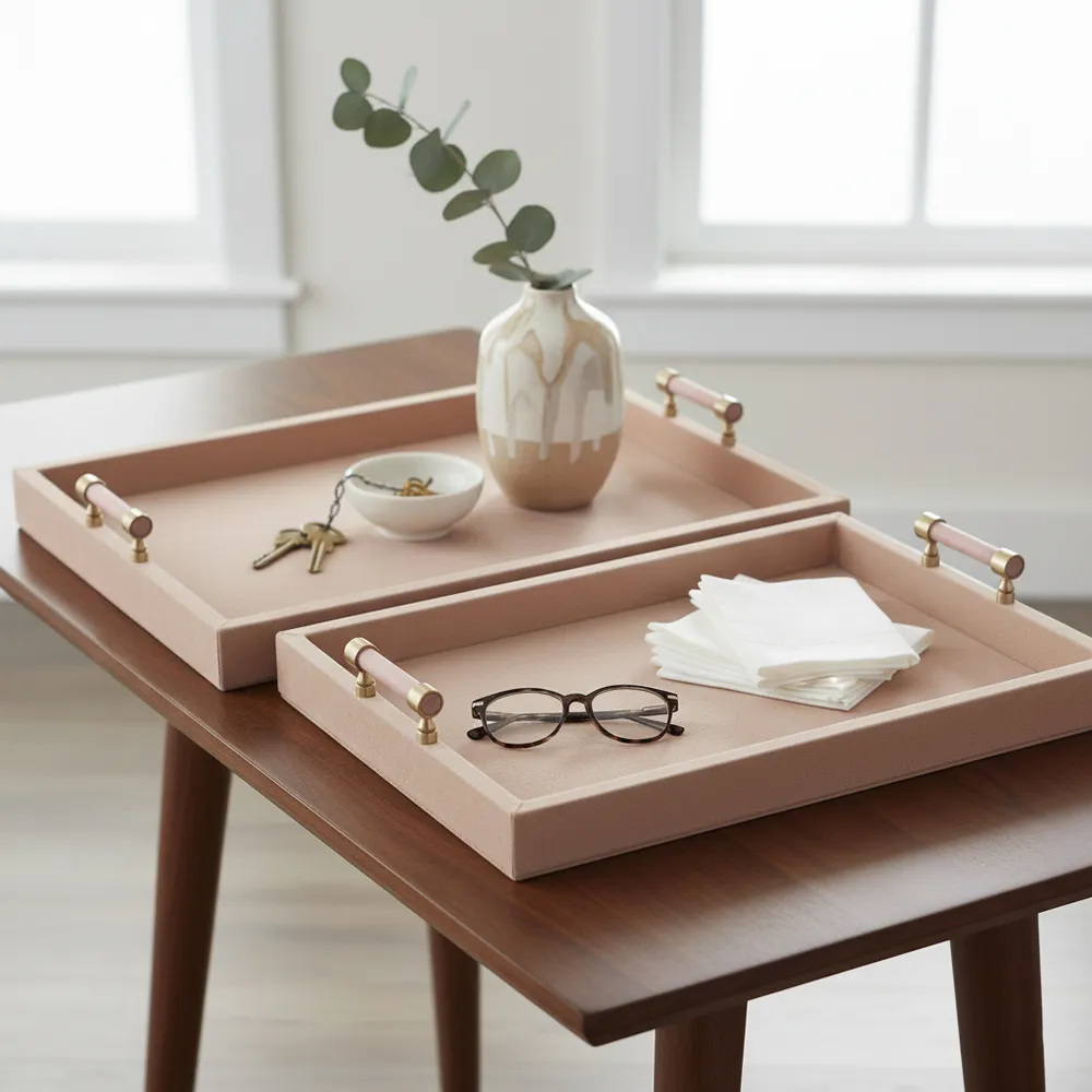 NELSONGATE SET OF 2 TAN TRAY 3 (IN)