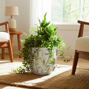 8X7" SCULPTURAL HOBNAIL PLANTER, WHITE 2