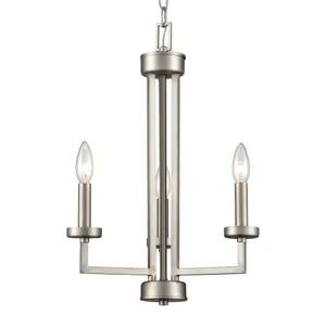 West End 15'' Wide 3-Light Chandelier - Brushed Nickel 2