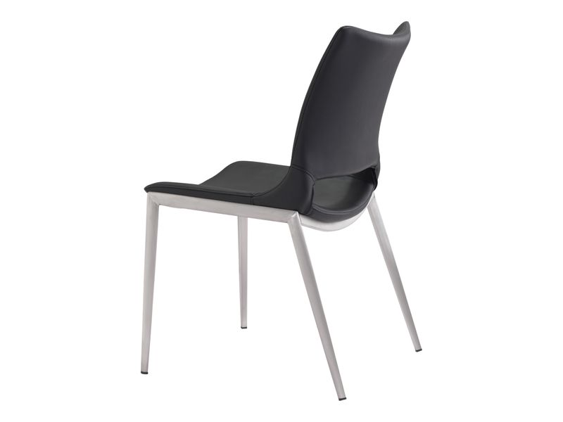 Ace Dining Chair Black & Silver 6