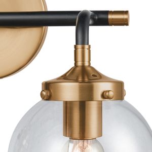 Boudreaux 15'' Wide 2-Light Vanity Light - Matte Black with Antique Gold 2