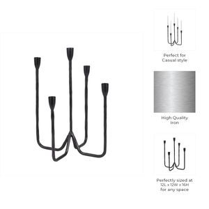 CLARAFIELD BLACK CANDLE HOLDER 17 (IN) 10