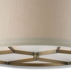 Baxter 16'' Wide 3-Light Semi Flush Mount - Brushed Antique Brass 3