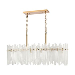 Brinicle 36'' Wide 6-Light Linear Chandelier - Aged Brass 2