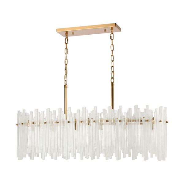 Brinicle 36'' Wide 6-Light Linear Chandelier - Aged Brass