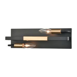 Heathrow 15'' Wide 2-Light Vanity Light - Matte Black 1