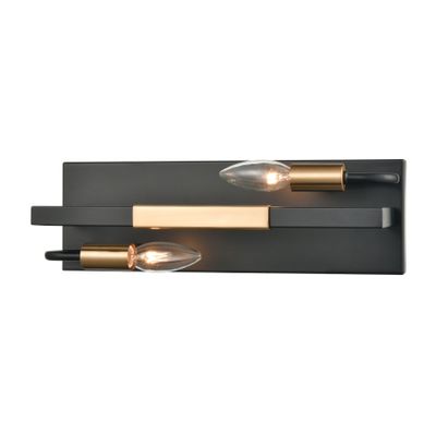 Heathrow 15″ Wide 2-Light Vanity Light - Matte Black