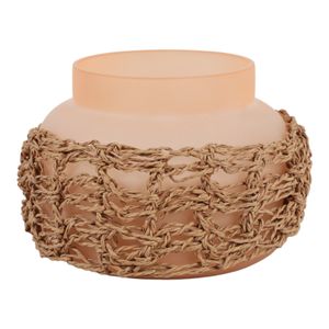 5" 14 OZ PINK SUNSET WOVEN CANDLE W/ LID, PINK 3