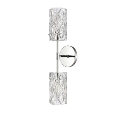 Forma de Crystal 21″ High 2-Light Sconce - Polished Chrome