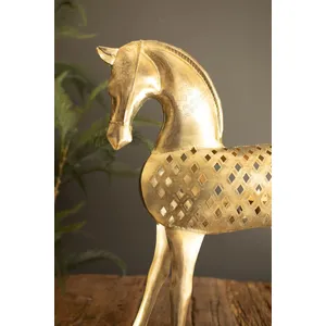 Antique Brass Horse Luminary 5