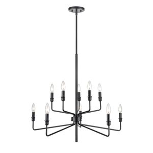 Saginaw 34'' Wide 10-Light Chandelier - Matte Black 1