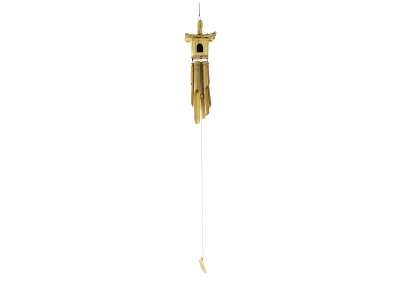 15.7" Bamboo & Birdhouse Wind Chime 1